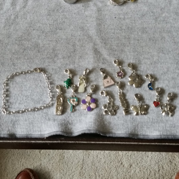 Charm bracelet with 14 charms - Picture 1 of 5
